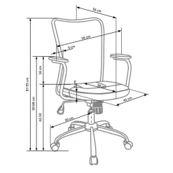 Garnero Arredamenti Sedie Per Scrivania Ragazzi-Sedia per scrivania ragazzi girevole in tessuto nero Tuck Grigio
