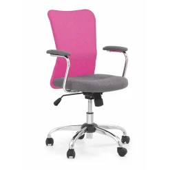 Garnero Arredamenti Sedie Per Scrivania Ragazzi-Sedia per scrivania ragazzi girevole in tessuto fucsia nero Tuck Rosa