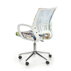 Garnero Arredamenti Sedie Per Scrivania Ragazzi-Sedia per scrivania ragazzi in ecopelle bianca con grafica Parigi