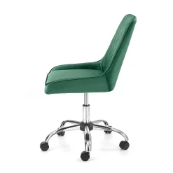 Garnero Arredamenti Sedie Da Ufficio|Sedie Scrivania Ufficio-Sedia per scrivania ragazzi in velluto scuro Randy Verde
