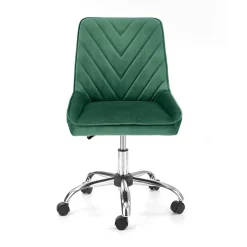 Garnero Arredamenti Sedie Da Ufficio|Sedie Scrivania Ufficio-Sedia per scrivania ragazzi in velluto scuro Randy Verde