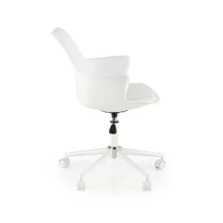 Garnero Arredamenti Sedie Per Scrivania Ragazzi-Sedia per scrivania ragazzi girevole in ecopelle bianca Platone Bianco