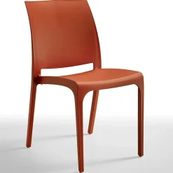 Garnero Arredamenti Sedie Polipropilene-Sedia polipropilene impilabile mattone Tape Gihome® Rosso