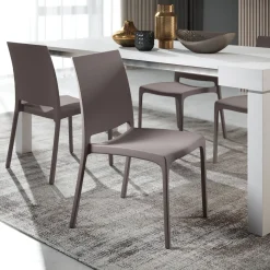 Garnero Arredamenti Sedie Polipropilene-Sedia polipropilene impilabile grigio Tape Gihome® Tortora