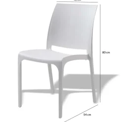 Garnero Arredamenti Sedie Polipropilene-Sedia polipropilene impilabile Tape bianca Gihome® Bianco