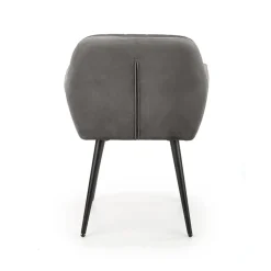 Garnero Arredamenti Poltrone Design|Poltrone Relax-Sedia sala da pranzo con braccioli in tessuto velluto scuro Slash Grigio