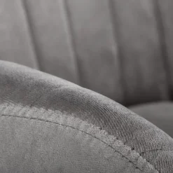 Garnero Arredamenti Poltrone Design|Poltrone Relax-Sedia sala da pranzo con braccioli in tessuto velluto scuro Slash Grigio