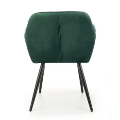 Garnero Arredamenti Poltrone Design|Poltrone Relax-Sedia sala da pranzo con braccioli in tessuto velluto scuro Slash Verde