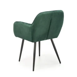 Garnero Arredamenti Poltrone Design|Poltrone Relax-Sedia sala da pranzo con braccioli in tessuto velluto scuro Slash Verde
