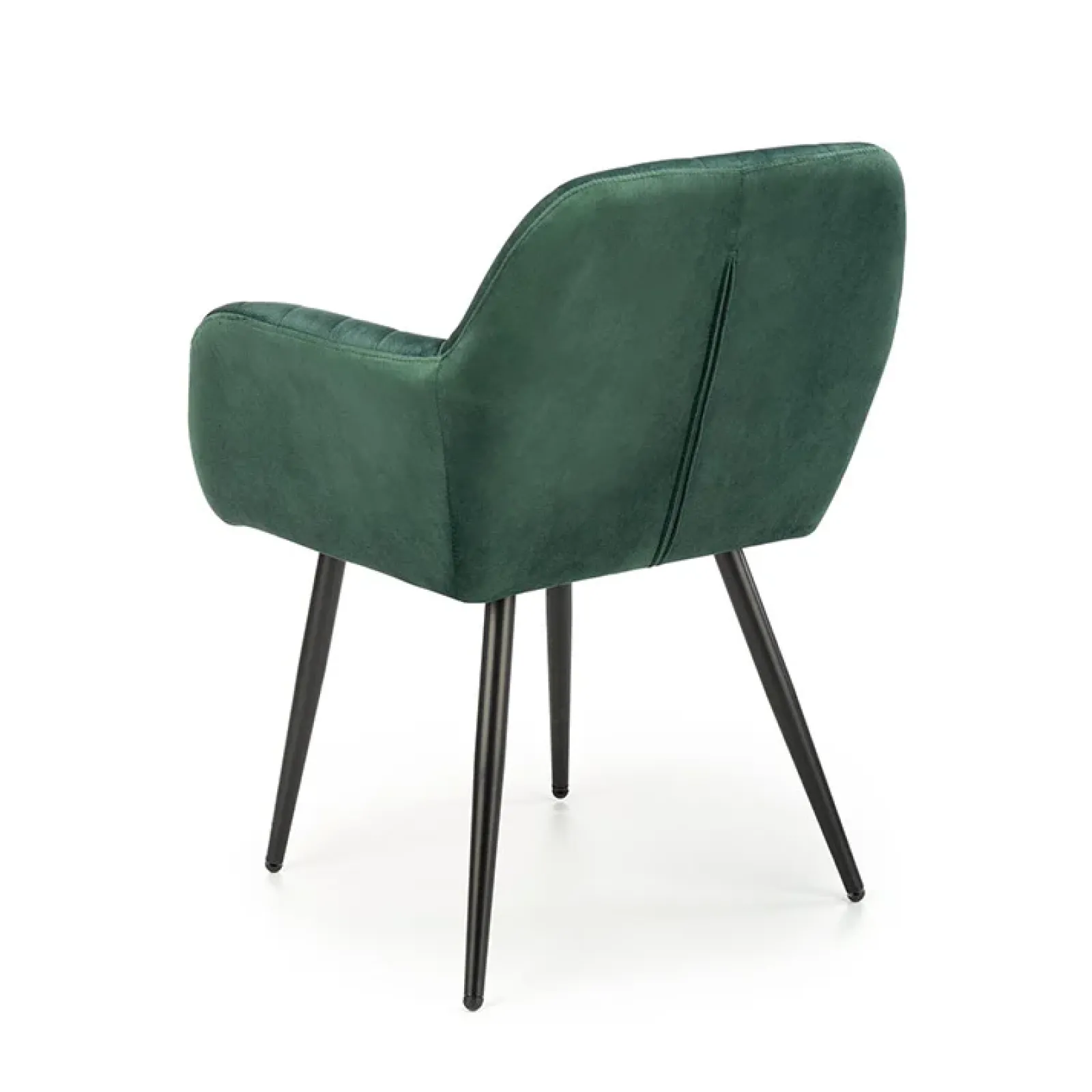 Garnero Arredamenti Poltrone Design|Poltrone Relax-Sedia sala da pranzo con braccioli in tessuto velluto scuro Slash Verde