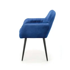 Garnero Arredamenti Poltrone Design|Poltrone Relax-Sedia sala da pranzo con braccioli in tessuto velluto blu Slash Blu - Blu
