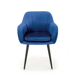 Garnero Arredamenti Poltrone Design|Poltrone Relax-Sedia sala da pranzo con braccioli in tessuto velluto blu Slash Blu - Blu