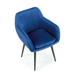 Garnero Arredamenti Poltrone Design|Poltrone Relax-Sedia sala da pranzo con braccioli in tessuto velluto blu Slash Blu - Blu