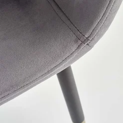 Garnero Arredamenti Sedie In Tessuto-Sedia sala da pranzo imbottita in velluto acciaio nero oro Nubia Grigio