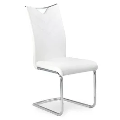 Garnero Arredamenti Sedie Imbottite Ecopelle-Sedia soggiorno in ecopelle con gambe in metallo Soraya Bianco