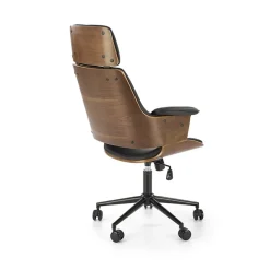 Garnero Arredamenti Sedie Da Ufficio|Sedie Scrivania Ufficio-Sedia ufficio con braccioli regolabile in ecopelle noce nero Chillon