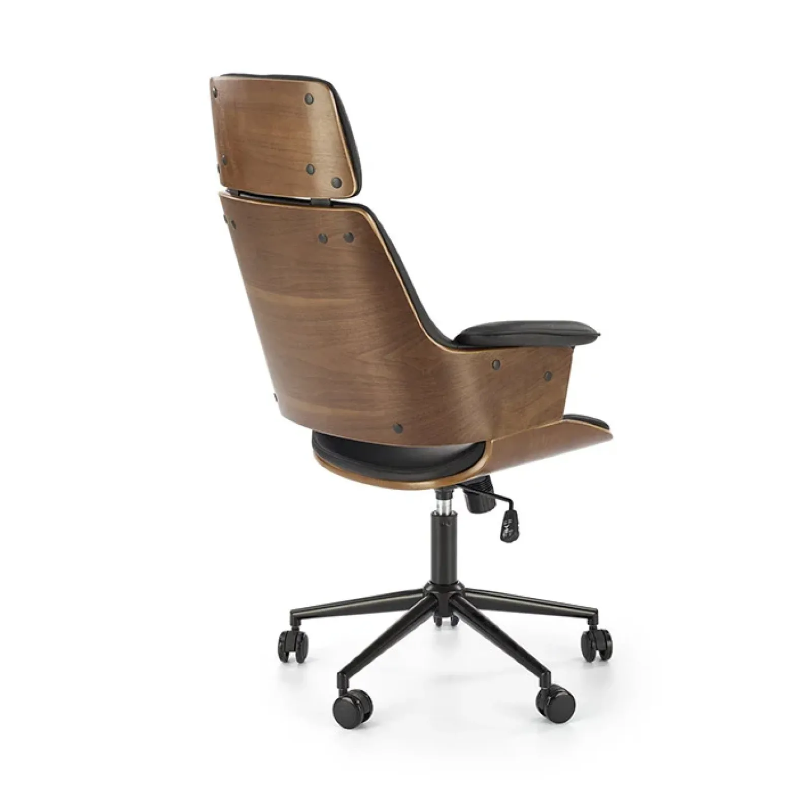 Garnero Arredamenti Sedie Da Ufficio|Sedie Scrivania Ufficio-Sedia ufficio con braccioli regolabile in ecopelle noce nero Chillon