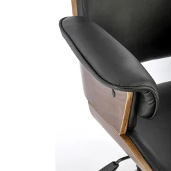 Garnero Arredamenti Sedie Da Ufficio|Sedie Scrivania Ufficio-Sedia ufficio con braccioli regolabile in ecopelle noce nero Chillon