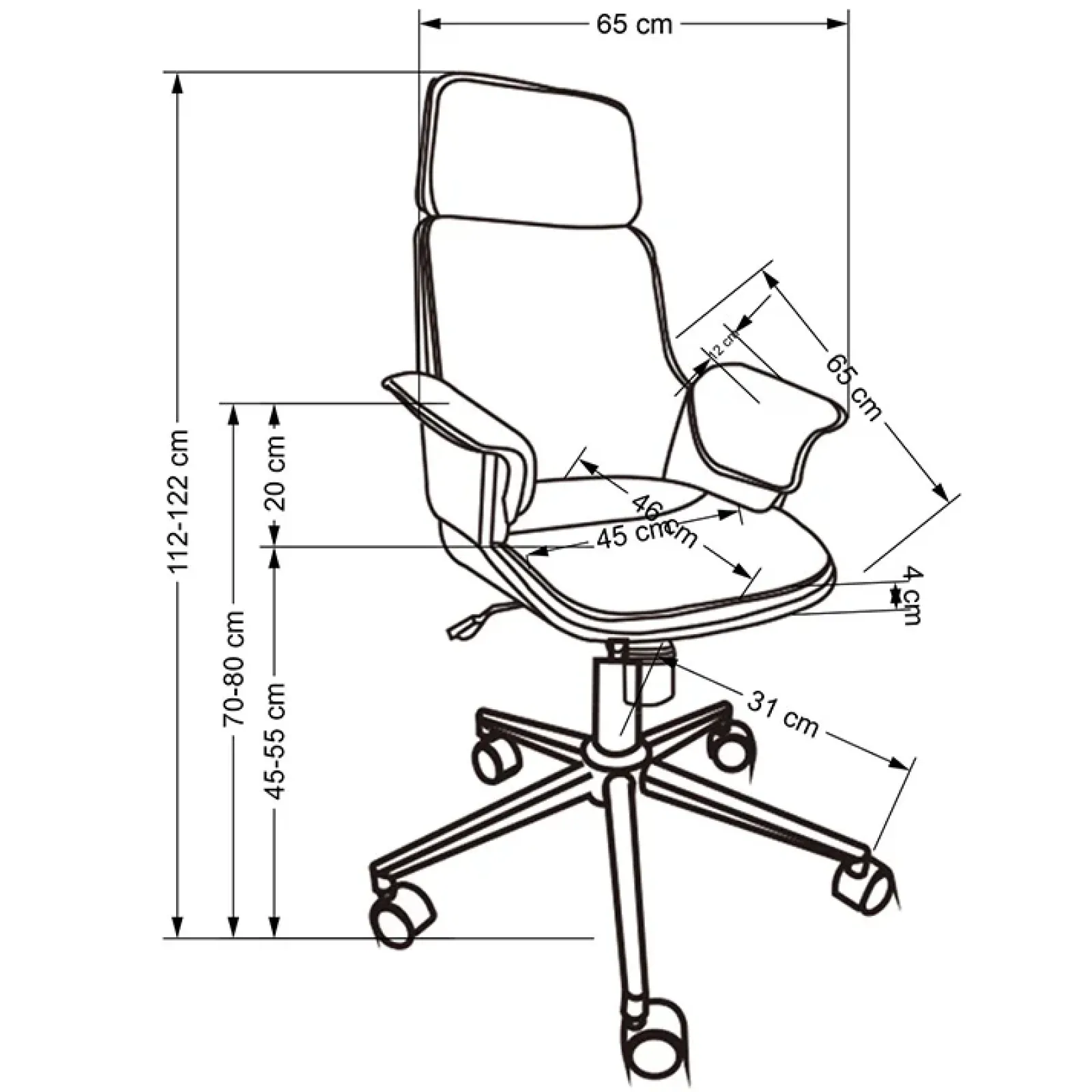 Garnero Arredamenti Sedie Da Ufficio|Sedie Scrivania Ufficio-Sedia ufficio con braccioli regolabile in ecopelle noce nero Chillon