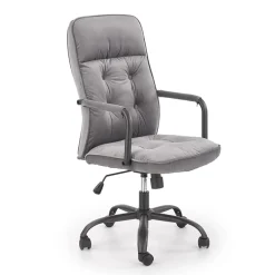 Garnero Arredamenti Sedie Da Ufficio|Sedie Scrivania Ufficio-Sedia ufficio con ruote e braccioli in tessuto grigio Gennara