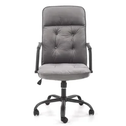 Garnero Arredamenti Sedie Da Ufficio|Sedie Scrivania Ufficio-Sedia ufficio con ruote e braccioli in tessuto grigio Gennara
