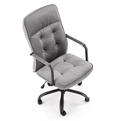 Garnero Arredamenti Sedie Da Ufficio|Sedie Scrivania Ufficio-Sedia ufficio con ruote e braccioli in tessuto grigio Gennara