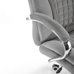 Garnero Arredamenti Sedie Da Ufficio|Sedie Scrivania Ufficio-Sedia ufficio con ruote regolabile in velluto grigio Argor