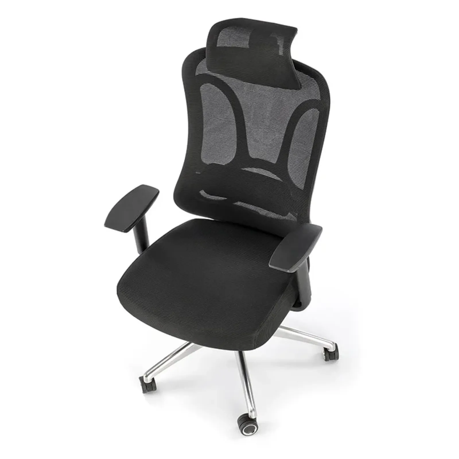 Garnero Arredamenti Sedie Da Ufficio|Sedie Scrivania Ufficio-Sedia ufficio regolabile con braccioli in tessuto nero Arcuri