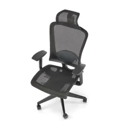 Garnero Arredamenti Sedie Da Ufficio|Sedie Scrivania Ufficio-Sedia ufficio regolabile con ruote in tessuto nero Bonito