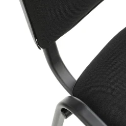 Garnero Arredamenti Sedie Sala Attesa|Sedie In Tessuto-Sedia ufficio sala attesa moderna in acciaio tessuto nera Laos Nero