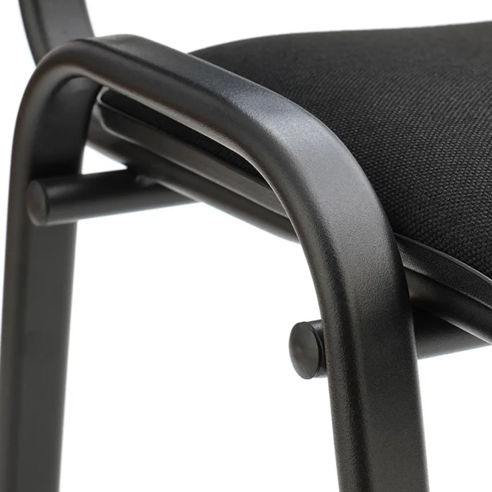 Garnero Arredamenti Sedie Sala Attesa|Sedie In Tessuto-Sedia ufficio sala attesa moderna in acciaio tessuto nera Laos Nero