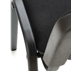 Garnero Arredamenti Sedie Sala Attesa|Sedie In Tessuto-Sedia ufficio sala attesa moderna in acciaio tessuto nera Laos Nero