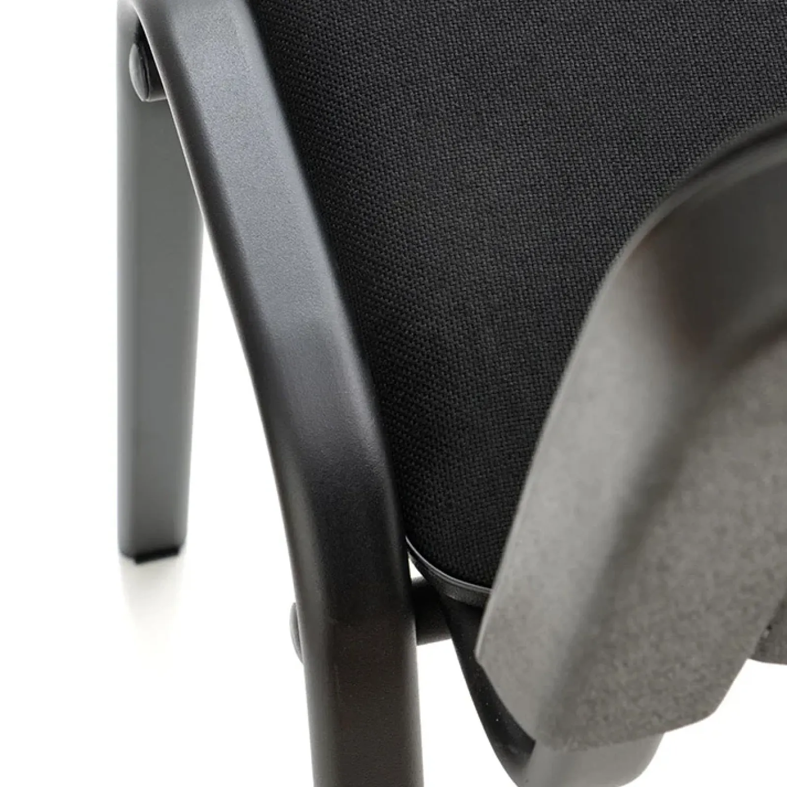 Garnero Arredamenti Sedie Sala Attesa|Sedie In Tessuto-Sedia ufficio sala attesa moderna in acciaio tessuto nera Laos Nero