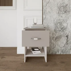 Garnero Arredamenti Comodini Cameretta|Comò-Set 2 comodini moderni 40x59h cm 1 cassetto  beige Emporio