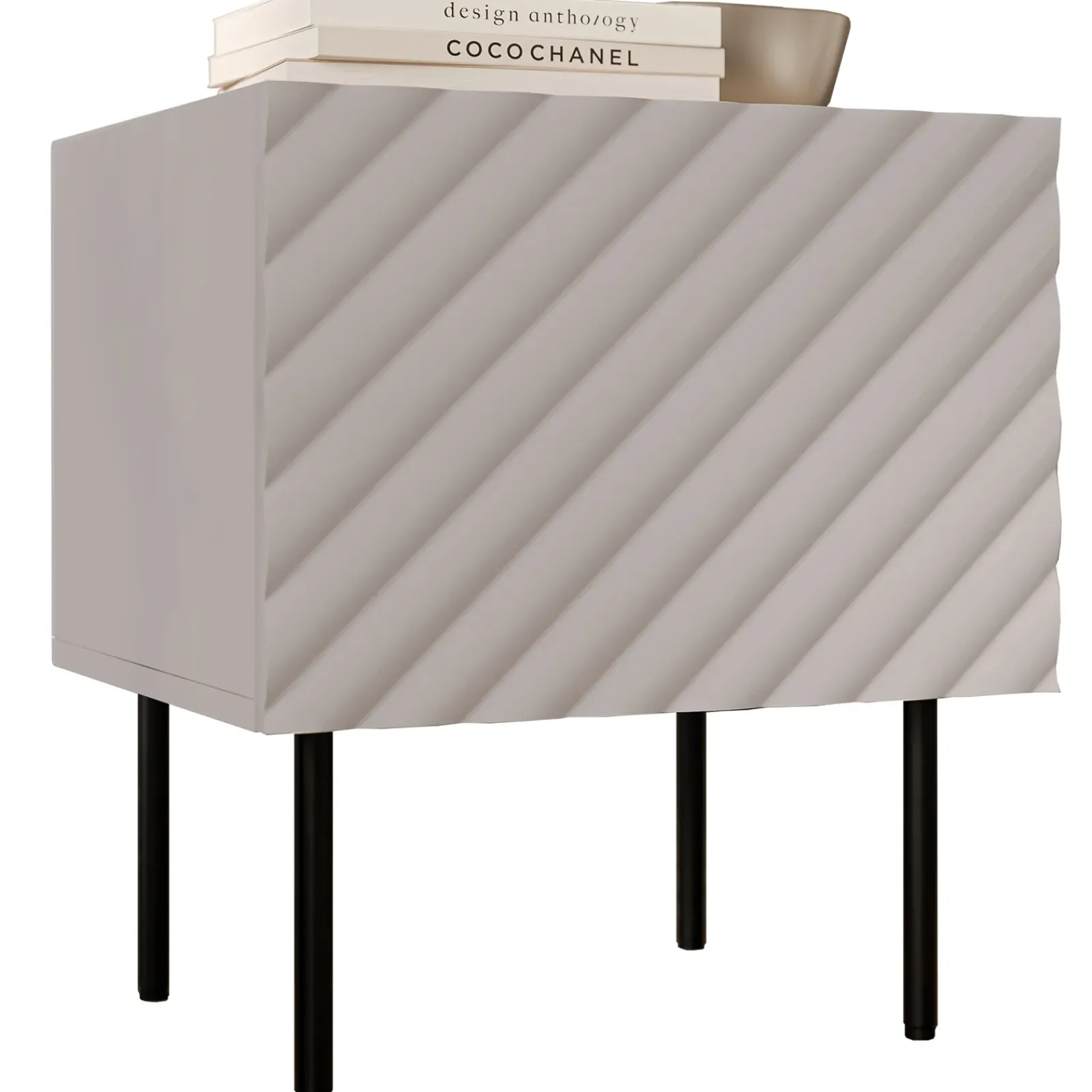 Garnero Arredamenti Comodini|Comò-Set 2 comodini 47x52h cm 1 anta con frontali decorati Daniele Beige