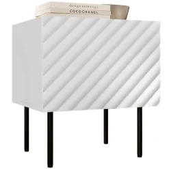 Garnero Arredamenti Comodini|Comò-Set 2 comodini 47x52h cm 1 anta con frontali decorati bianco Daniele Bianco Opaco
