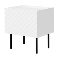 Garnero Arredamenti Comodini|Comò-Set 2 comodini 47x52h cm 1 anta con frontali decorati bianco Daniele Bianco Opaco