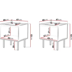 Garnero Arredamenti Comodini|Comò-Set 2 comodini 47x52h cm 1 anta con frontali decorati bianco Daniele Bianco Opaco