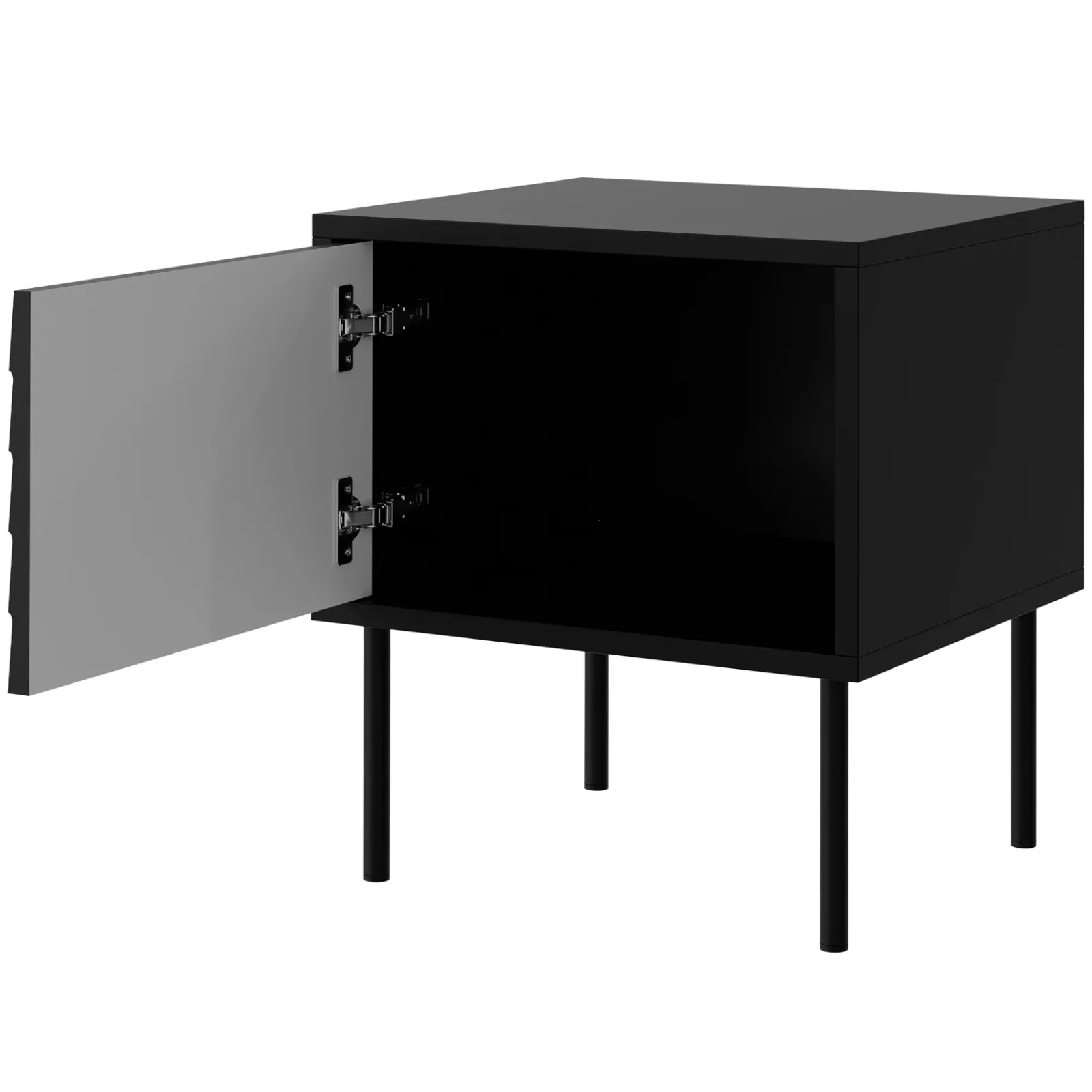 Garnero Arredamenti Comodini|Comò-Set 2 comodini 45x51h cm 1 anta nero Wild Nero Opaco