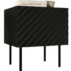 Garnero Arredamenti Comodini|Comò-Set 2 comodini 47x52h cm 1 anta con frontali decorati nero Daniele Nero Opaco