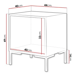 Garnero Arredamenti Comodini|Comò-Set 2 comodini 44x49h cm 1 anta rovere nero Duble