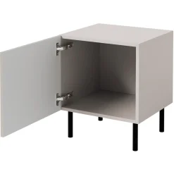 Garnero Arredamenti Comodini|Comò-Set 2 comodini 45x54h cm 1 anta con frontali cannettati beige Ziggy