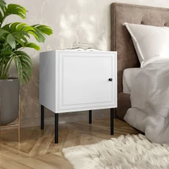 Garnero Arredamenti Comodini|Comò-Set 2 comodini 45x59h cm 1 anta Stark Bianco Opaco