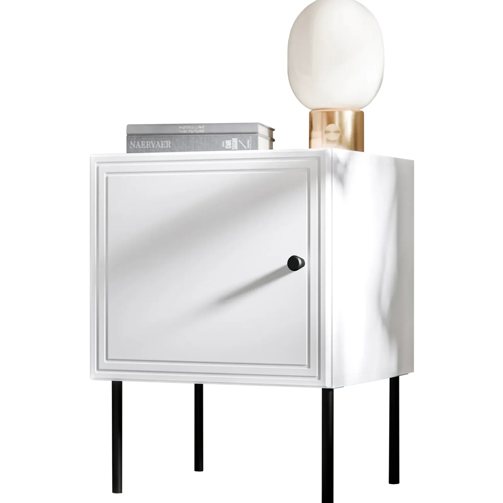 Garnero Arredamenti Comodini|Comò-Set 2 comodini 45x59h cm 1 anta Stark Bianco Opaco