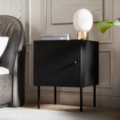 Garnero Arredamenti Comodini|Comò-Set 2 comodini 45x59h cm 1 anta Stark Nero Opaco