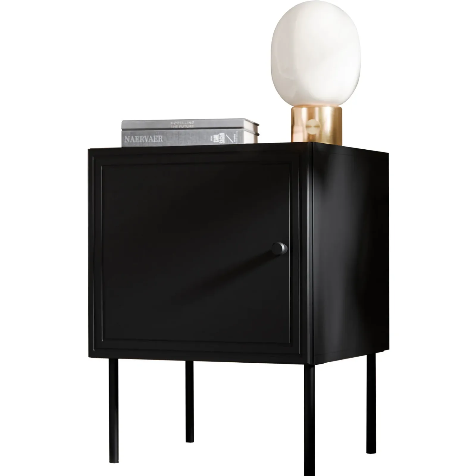 Garnero Arredamenti Comodini|Comò-Set 2 comodini 45x59h cm 1 anta Stark Nero Opaco