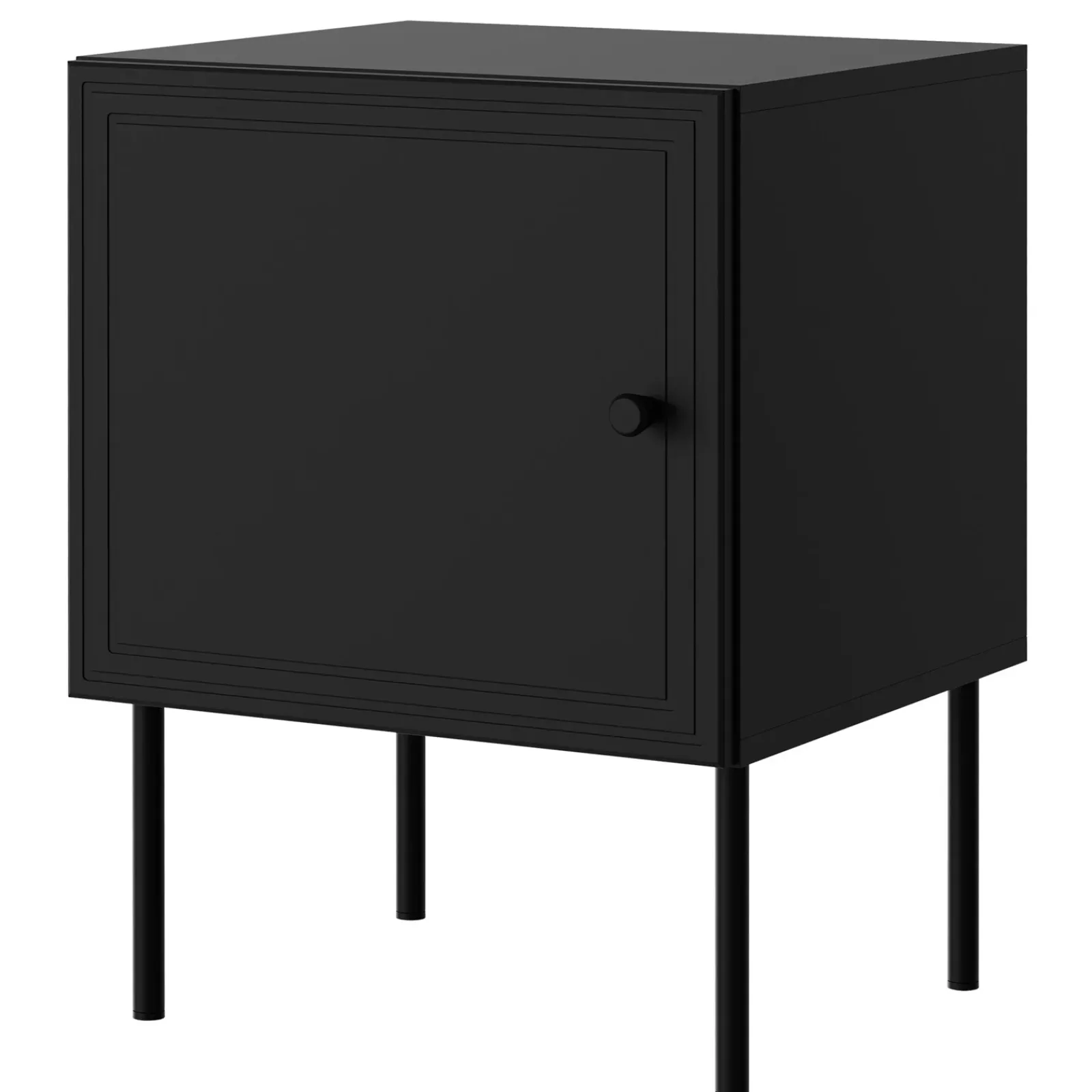 Garnero Arredamenti Comodini|Comò-Set 2 comodini 45x59h cm 1 anta Stark Nero Opaco