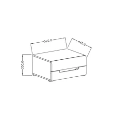Garnero Arredamenti Comodini|Comò-Set 2 comodini 52x35h cm 2 cassetti lucido rovere Dubai Gihome® Antracite