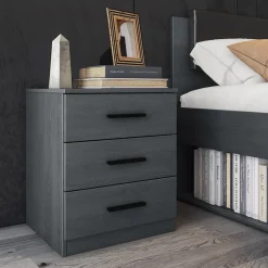 Garnero Arredamenti Comodini Cameretta|Comò-Set 2 comodini 46x56h cm 3 cassetti moderni Cortina Gihome® Ossido
