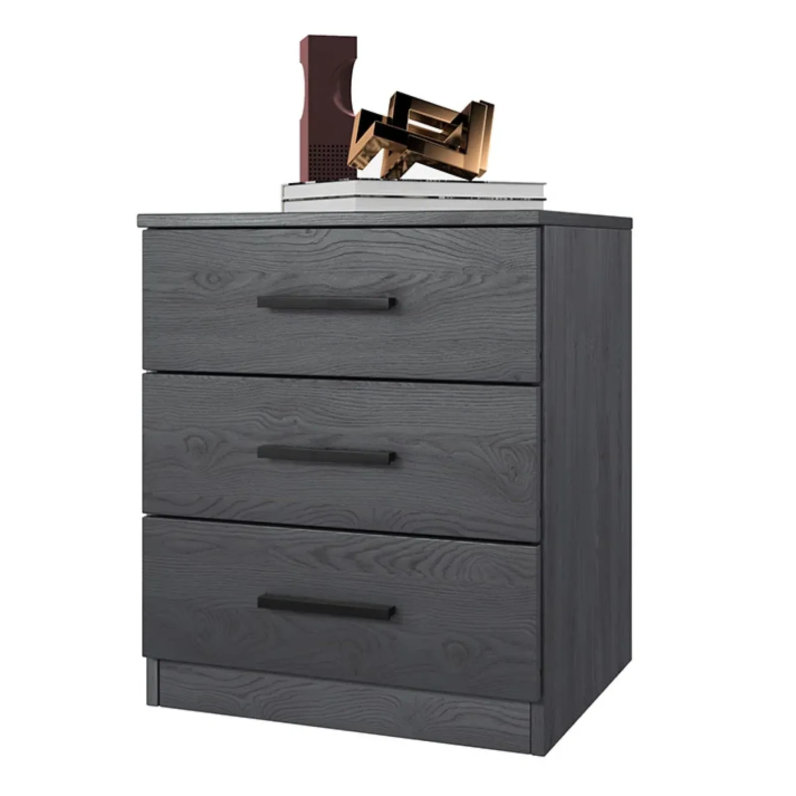 Garnero Arredamenti Comodini Cameretta|Comò-Set 2 comodini 46x56h cm 3 cassetti moderni Cortina Gihome® Ossido